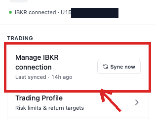 Manage IBKR connection under Trading in the CoTrader menu